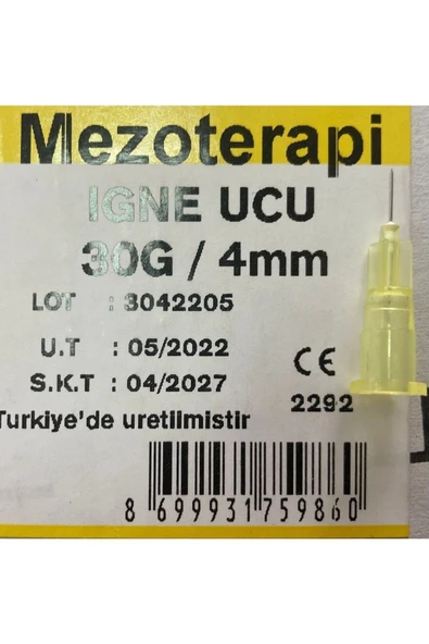 GENJECT Iğne Ucu 30g 4mm 250 Adet - Resim 2