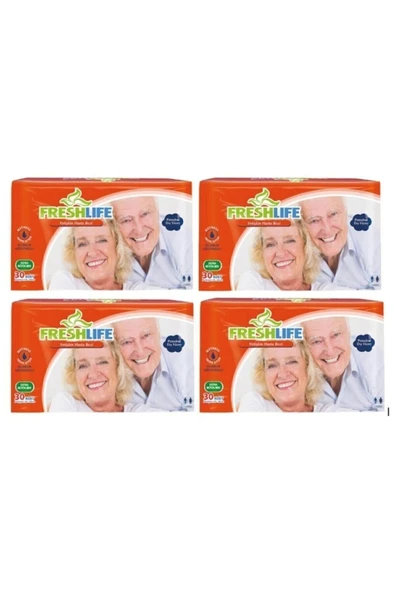 FRESHLİFE Yetişkin Hasta Bezi Xl Ekstra Büyük Boy 4 Paket (120 Ad ürün görseli 1