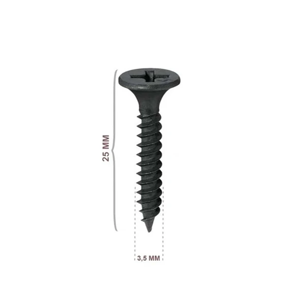Junıor Alçıpan Vida Sık Dişli 3,5x25mm 1000li Paket ürün görseli 1