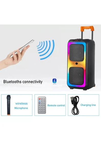 NDR-1097 Büyük Boy Bluetooth Hoparlör Kablosuz Tekerlekli Taşınabilir Kablosuz Speaker Toplantı Anfi ürün görseli 1