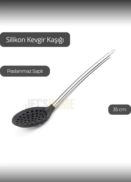 Silikon Kevgir Kaşığı Paslanmaz Saplı 35 cm - Resim 3