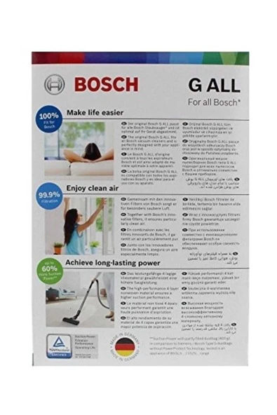 Bosch Type G ALL BBZ41FGALL 4 Adet Toz Torbası - Resim 2