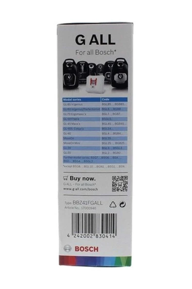 Bosch Type G ALL BBZ41FGALL 4 Adet Toz Torbası - Resim 3