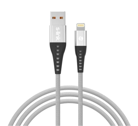 S-Link SL-STM60T 3A Fast Şarj Apple Lightning Gri Data + Sarj Kablosu Uyumlu ürün görseli 1