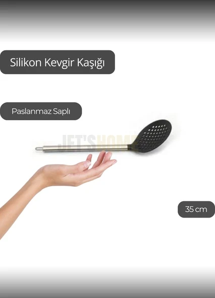 Silikon Kevgir Kaşığı Paslanmaz Saplı 35 cm ürün görseli 1