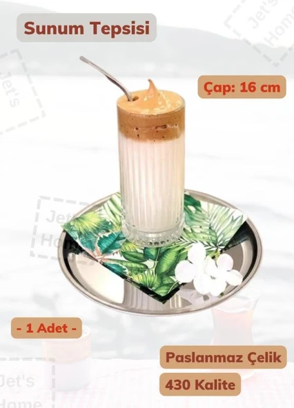 Mini Sunum Tepsisi 16 cm Paslanmaz Çelik Servis Tepsisi ürün görseli 1