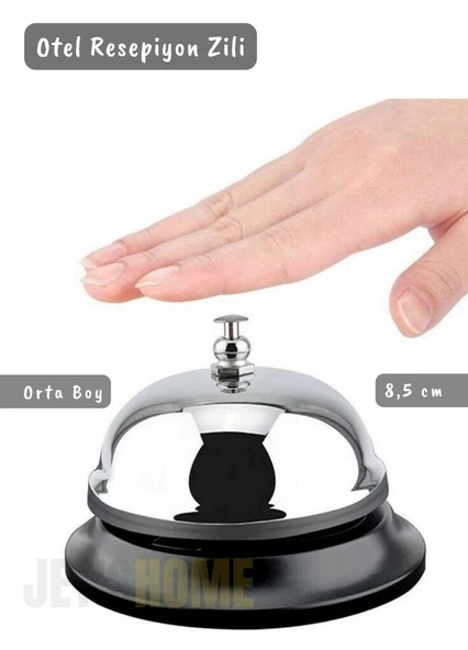 Otel Zili Resepsiyon Zili Restoran Zili Bar Zili Mutfak Zil Paslanmaz Çelik 8,5 cm ürün görseli 1