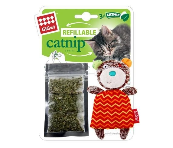 Gigwi Catnip Hazneli Ayı Peluş Kedi Oyuncağı ürün görseli 1