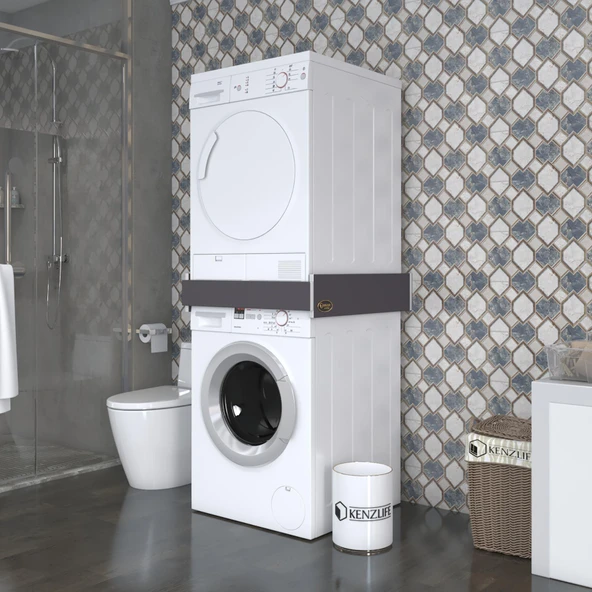 Kenzlife çamaşır&bulaşık makinesi dolabı kakılı gri 015*074*74 banyo aparatı 70*70 iç hacim ürün görseli 1
