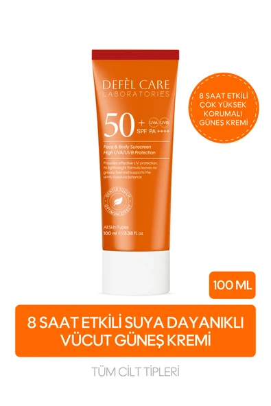 SPF 50 Vücut Güneş Kremi Yağ ve Beyaz Kalıntı Bırakmayan UVA/UVB Koruyucu Nemlendirici Krem (100 ml) ürün görseli 1