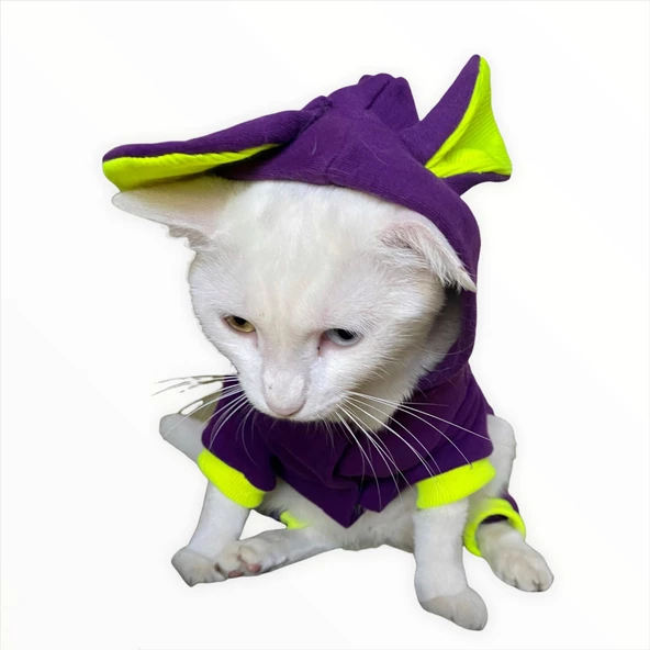 Bunny Pom Kulaklı Kedi Tulumu,Kıyafeti ürün görseli 1