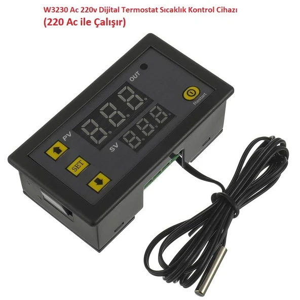 W3230 Ac 220v Dijital Termostat Sıcaklık Kontrol Cihazı (220 Ac ile Çalışır) ürün görseli 1