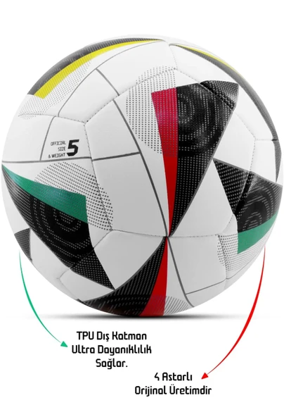 Futbol Topu Dayanıklı TPU Halı Saha Sert Zemin Uyumlu Dikişli FT515 Pompa Hediyeli No:5 ürün görseli 1