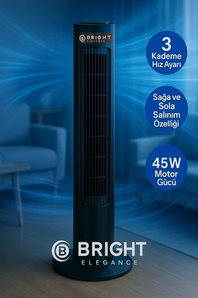 Bright Elegance Be-4129 29" Kule Tipi Vantilatör Siyah ürün görseli 1