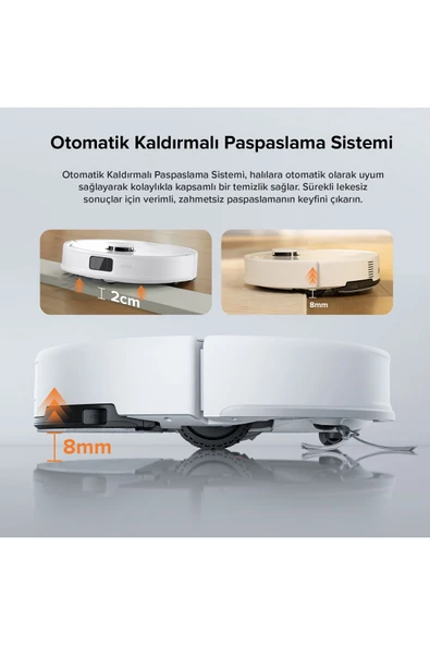 Roborock Vacuum Q8 Max Pro Robot Süpürge Beyaz - Resim 4