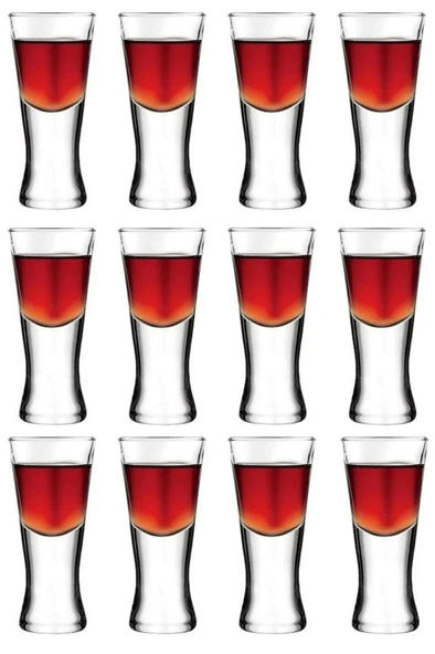 12 Adet 42584 Boston 46CC Cam Uzun Shot Zemzem Likör Bardağı Takımı ürün görseli 1