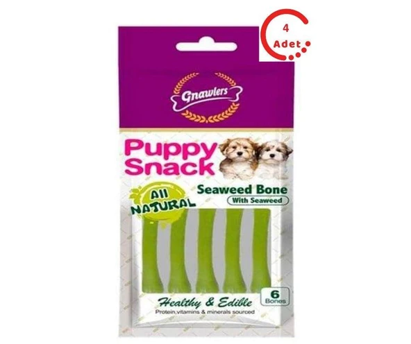 Gnawlers Yavru Köpek Ödülü Seaweed Bone 6'lı Paket x 4 Adet ürün görseli 1