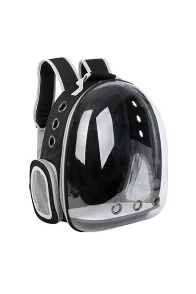 Petzanya Şeffaf Astronot Kedi Köpek Taşıma Çantası Siyah 42x22x33 Cm ürün görseli 1