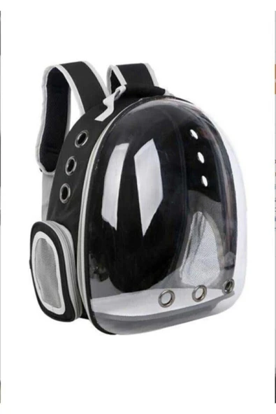 MİKOPET Siyah Şeffaf Astronot Kedi Köpek Taşıma Sırt Çantası 45x36x25-siyah ürün görseli 1