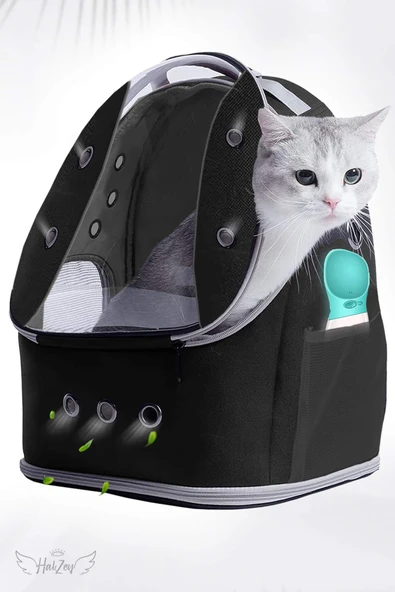HALZEY Lüx Kedi Taşıma Çantası 13 Hava Kanallı Büyük Kedi Çantası 8kg Taşıyabilir 42x25x33 Cm Kedi Yatağı ürün görseli 1