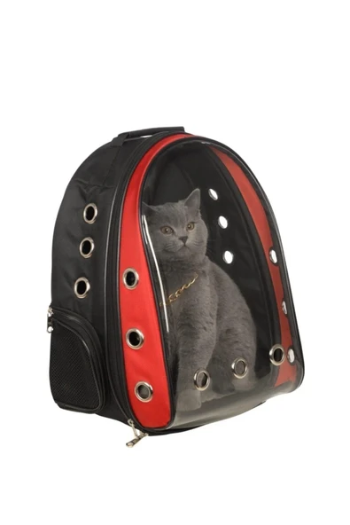 Ksburda Şeffaf Hava Kanallı Kırılmaz Cam Kedi Köpek Taşıma Seyahat Çanta 42*22*33 Cm ürün görseli 1