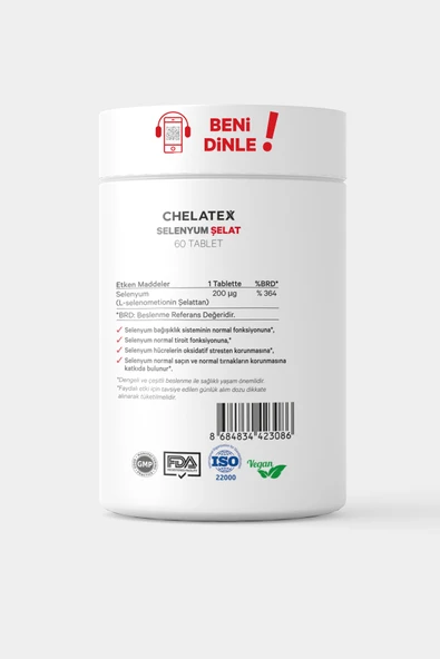 Chelatex Selenyum İçeren Şelat 60 Bitkisel Tablet - Resim 3