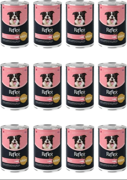 Reflex Plus GRAVY Sos İçinde Et Parçacıklı Somonlu Yetişkin Köpek Konservesi 400 Gr (12 Adet) ürün görseli 1