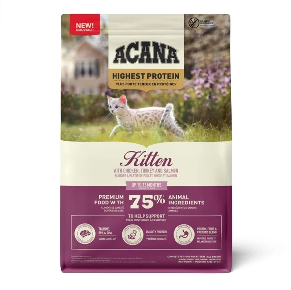 Acana Highest Protein Kitten Yavru Kedi Maması 1,8 Kg ürün görseli 1