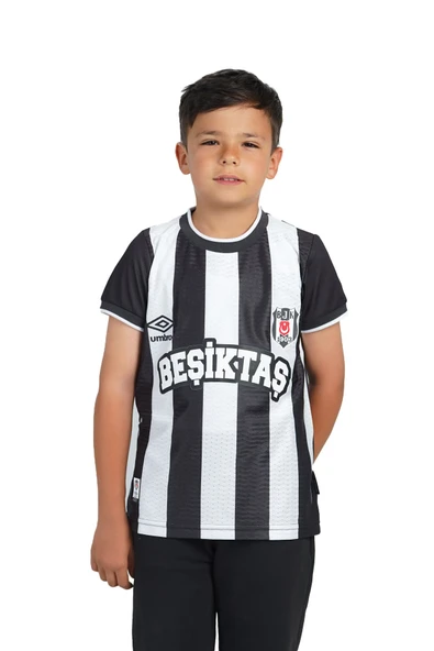 Beşiktaş Umbro Lisanslı Çubuklu Çocuk Forma ürün görseli 1