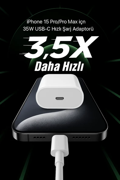 İPhone 15 Pro Max Uyumlu 35W Şarj Adaptörü - Resim 2