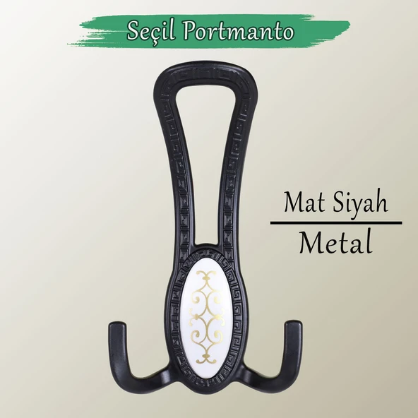 Seçil Mat Siyah Metal Portmanto Vestiyer Duvar Dolap Elbise Mobilya Kapı Askısı Askılığı Askılık ürün görseli 1