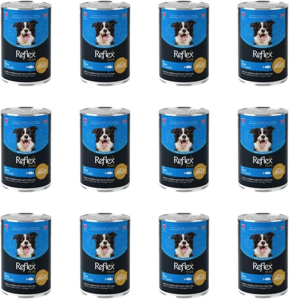Reflex Plus JELLY Jöle Sos İçinde Et Parçacıklı Tuna Ton Balıklı Yetişkin Köpek Konservesi 400 Gr (12 Adet) ürün görseli 1