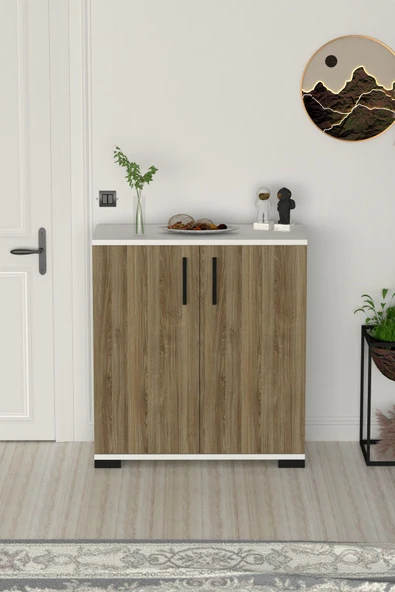 Athena Çok Amaçlı 2 Kapaklı ,Kahve Köşesi,Mutfak,Banyo, Kiler Dolabı Meşe ürün görseli 1