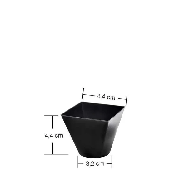 Plastik Mini Kap Siyah 60 cc - 25 Adet - Resim 2