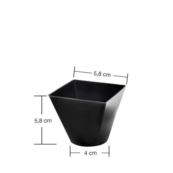 Plastik Mini Kap Siyah 120cc - 25 Adet - Resim 2