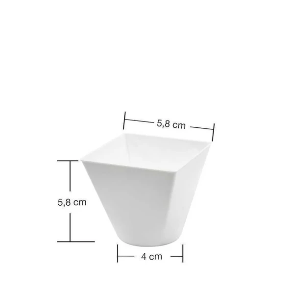 Plastik Mini Kap Beyaz 120cc - 25 Adet - Resim 2