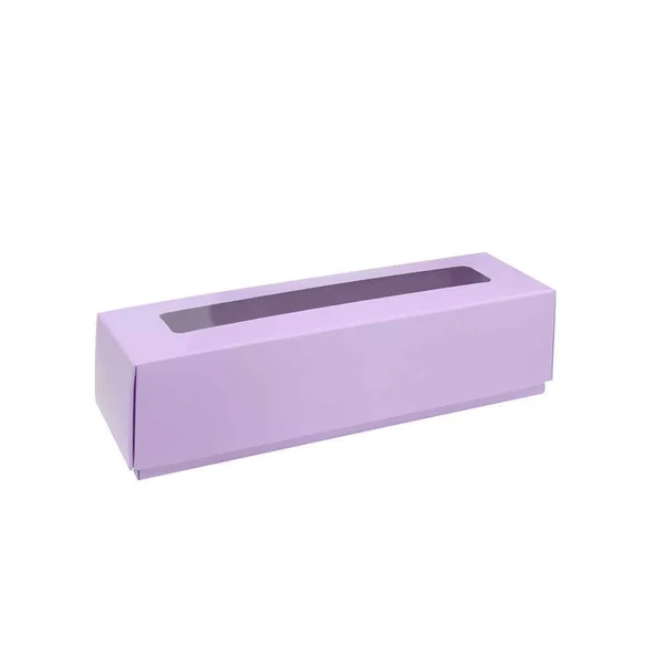 Kapaklı Makaron Kutusu Lila 5x20x5 cm ürün görseli 1