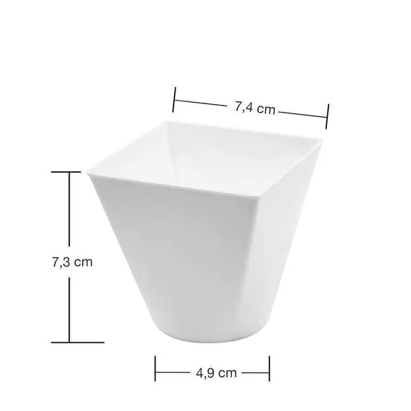 Plastik Mini Kap Beyaz 240 cc - 24 Adet - Resim 2