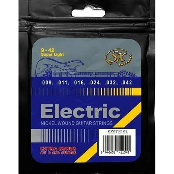 SX SZSTE1SL Super Light Elektro Gitar Teli (09-42) ürün görseli 1