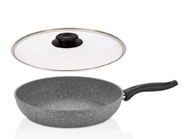 Falez Granit Yapışmaz Tava 26 CM Cam Kapaklı ürün görseli 1