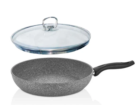 Falez Granit Yapışmaz Tava 26 CM Cam Kapaklı ürün görseli 1