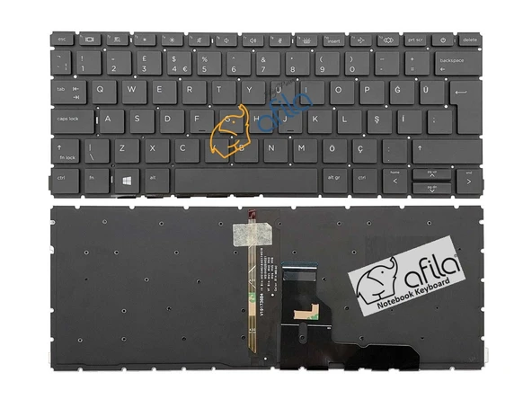 HP Probook 430 G8 (4P3R0ES02,4P3R0ES04,4P3R0ES05,4P3R0ES06) uyumlu Klavye (Siyah TR) - ışıklı ürün görseli 1