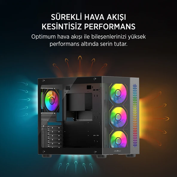 JAMES DONKEY STARK S800 4X ARGB BLACK KASA 750W - Resim 6