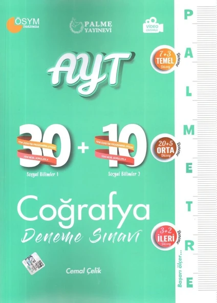 AYT Coğrafya Palmetre 30+10 Deneme Sınavı Palme Yayınları ürün görseli 1