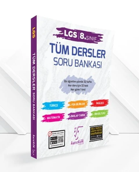 8.Sınıf LGS Tüm Dersler Soru Bankası Karekök Yayınları ürün görseli 1