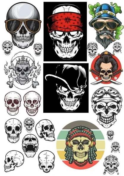 İskelet Sticker Set-8 15 Parça Telefon, Tablet, Defter, Laptop Sticker ürün görseli 1