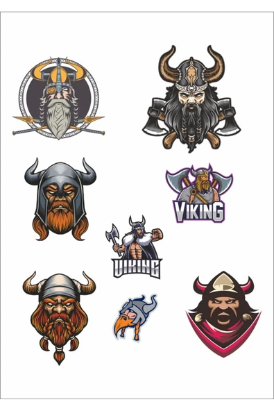 Vikingler Stikcer Set-1 7 Parça Telefon, Tablet, Defter, Laptop Sticker ürün görseli 1