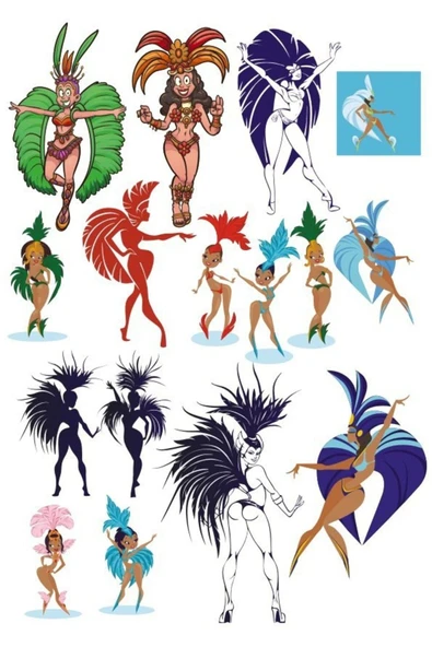 Karnaval Girls Sticker Set 15 Parça Telefon, Tablet, Defter, Laptop Sticker ürün görseli 1