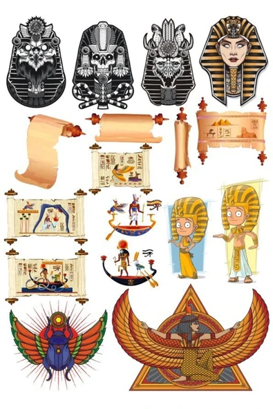 Mısır Temalı Sticker Set-2 13 Parça Telefon, Tablet, Defter, Laptop Sticker ürün görseli 1