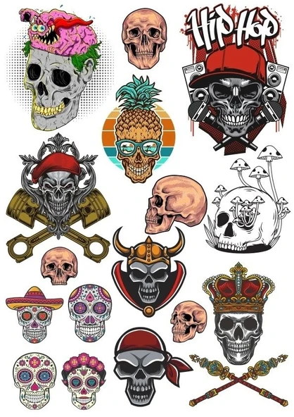 Kurukafa Sticker Set-1 13 Parça Telefon, Tablet, Defter, Laptop Sticker ürün görseli 1